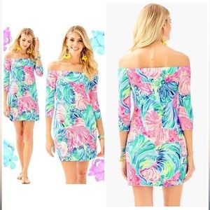 Lilly Pulitzer Small Laurana “Beach Please” Off Shoulder Dress